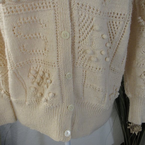 Hand Knit Button Front Cardigan & Infinity Scarf - Picture 7 of 8